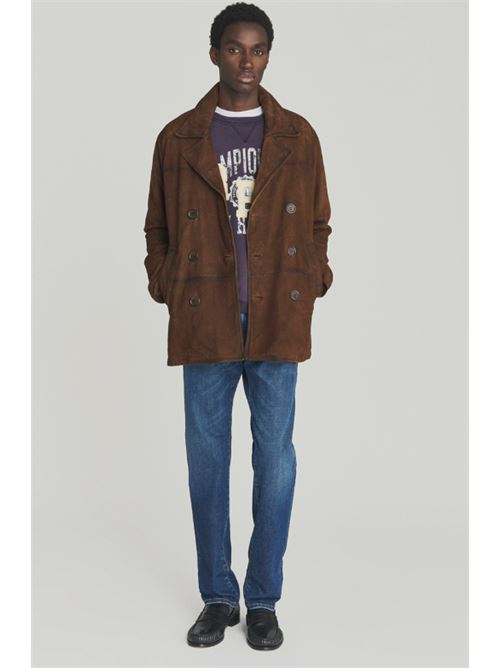 sued vintage wash ROY ROGER'S | PEACOATC008 TOBACCO